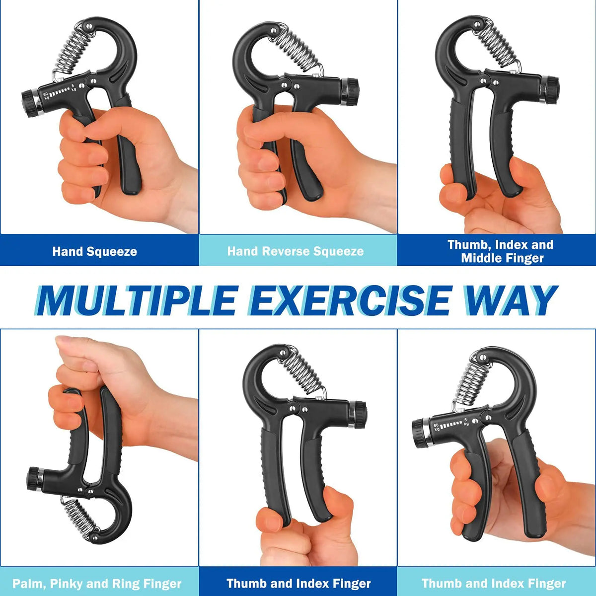 Adjustable Hand Grip Strengthener with Counter