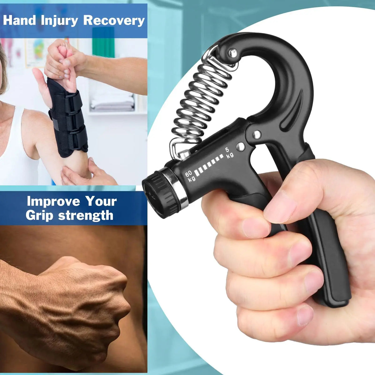 Adjustable Hand Grip Strengthener with Counter