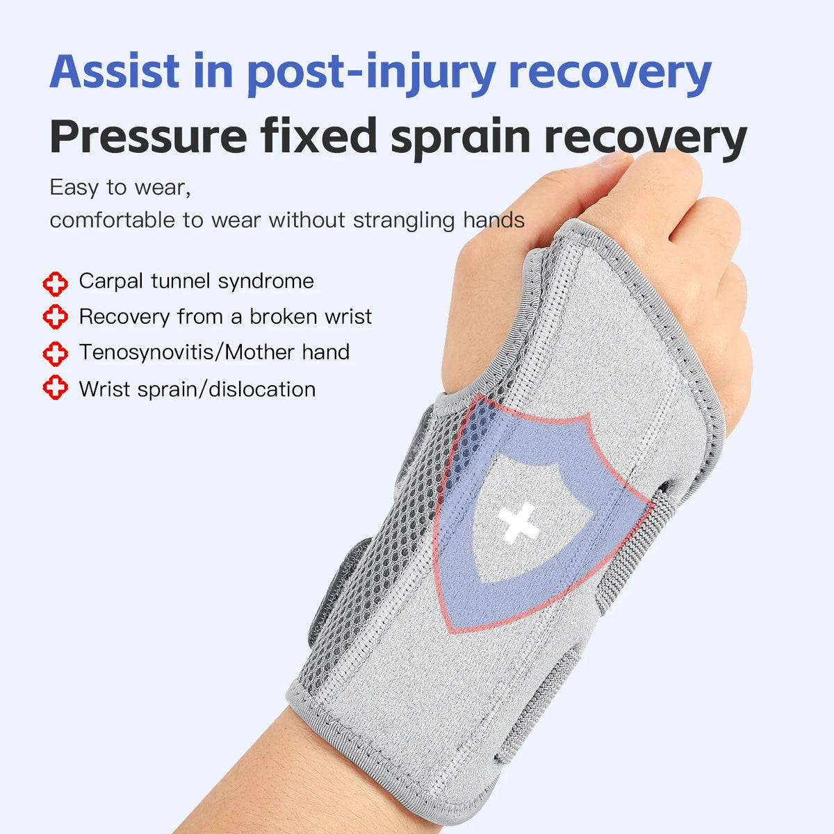 Wrist Brace with Splint, Adjustable Wrist Support