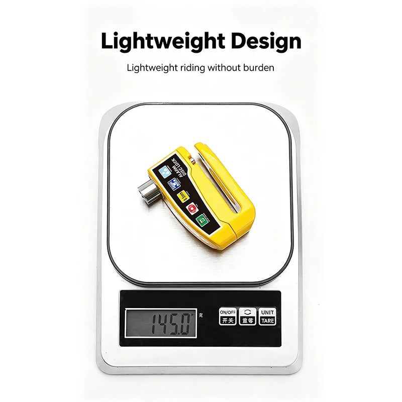 Motorcycle Disc Brake Lock with 110dB Alarm, Waterproof Aluminum Alloy