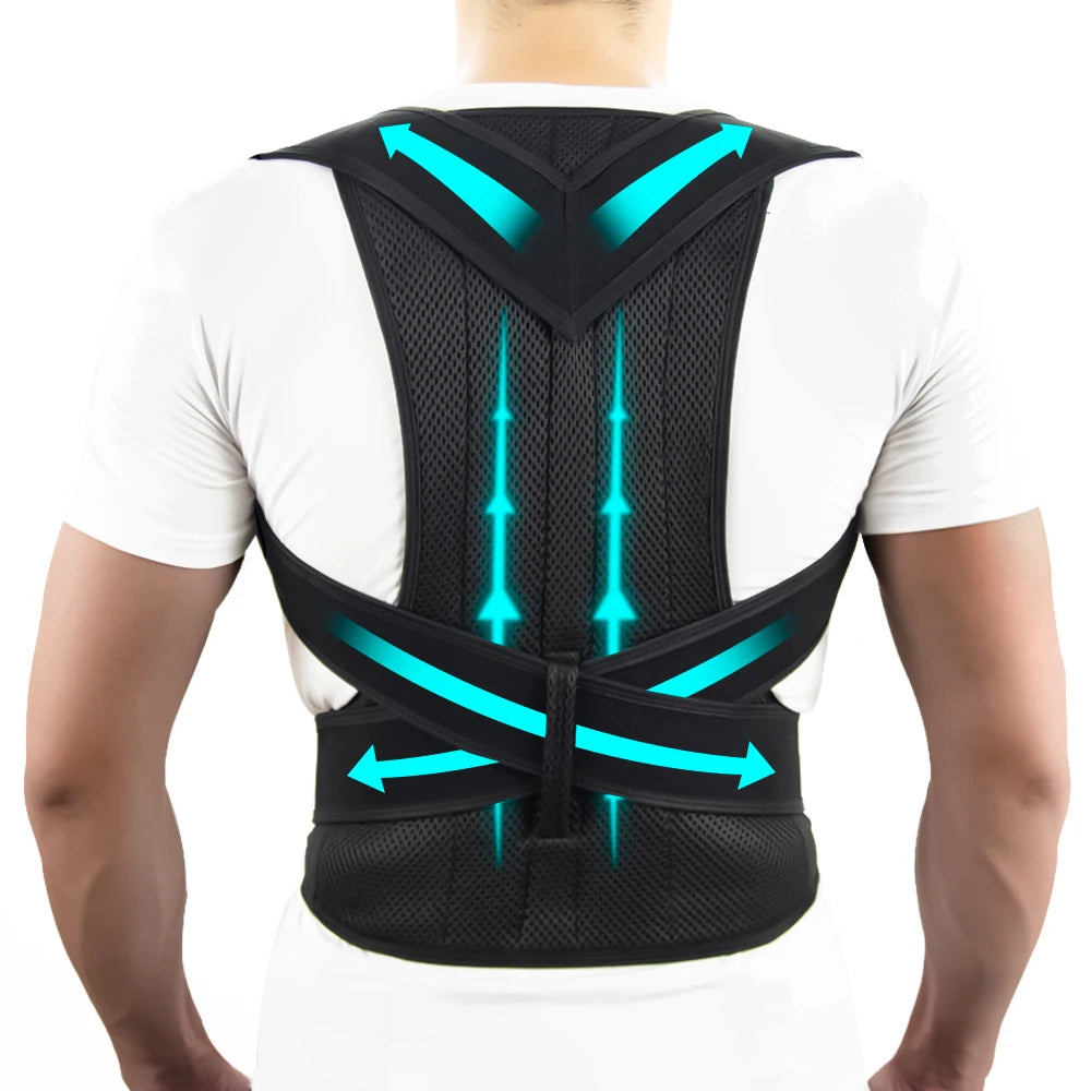 Adjustable Back Brace and Posture Corrector for Men and Women