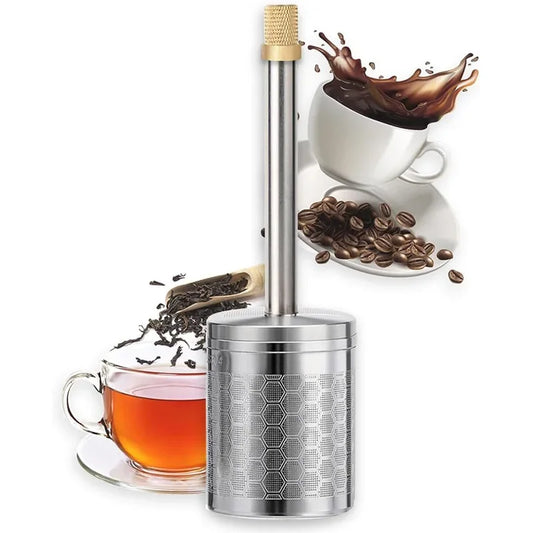 Reusable Stainless Steel Coffee and Tea Filter, Portable Travel Brewer